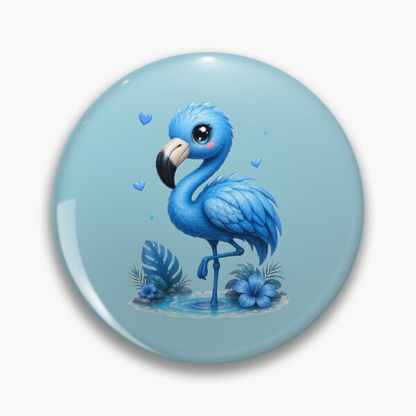 Item preview, Cute Blue Kawaii Flamingo designed and sold by AstraDrip Studio.