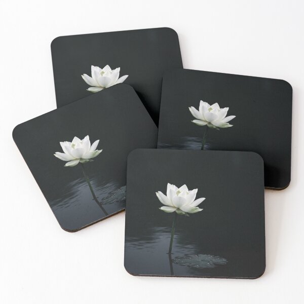 Item preview, White Lotus in Darkness | Japanese Wabi-Sabi Art | Zen Minimalist Print designed and sold by KUZU-NOHA.