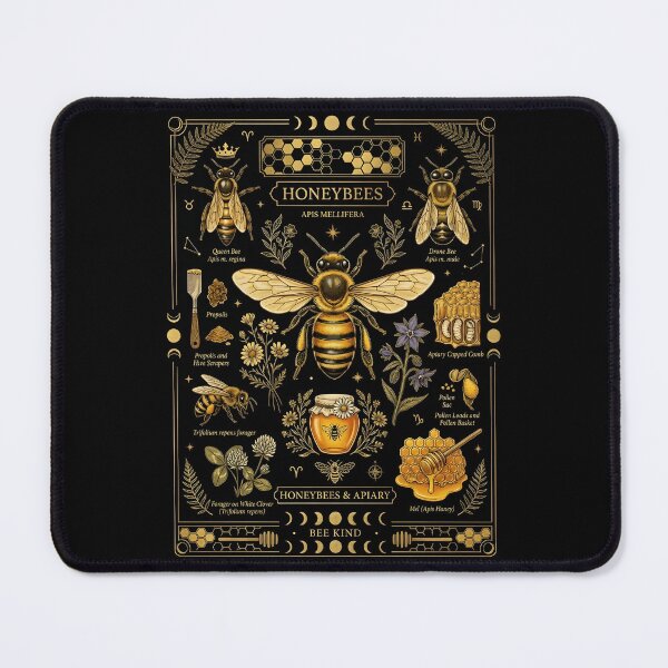 Item preview, Vintage Honeybees Apiary Chart Botanical Gold Infographic designed and sold by KINKDesign.