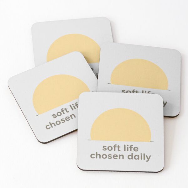 Item preview, Soft Life Chosen Daily – Minimalist Aesthetic Typography Design designed and sold by CosmicQuietStudio.