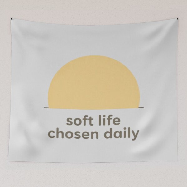 Item preview, Soft Life Chosen Daily – Minimalist Aesthetic Typography Design designed and sold by CosmicQuietLab.
