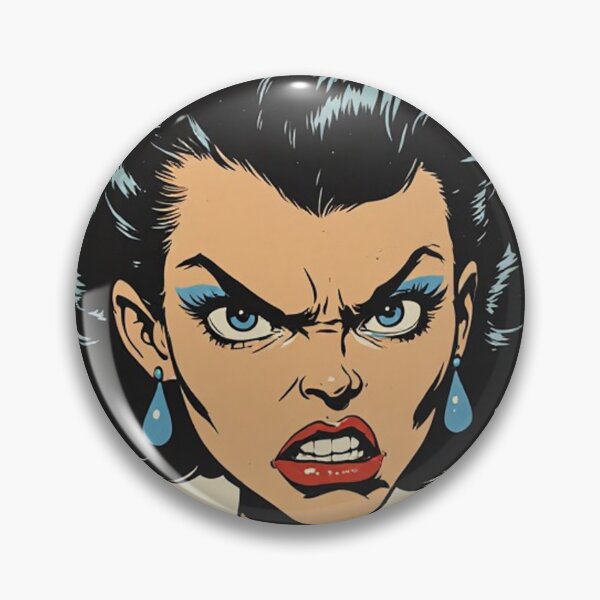 Item preview, Retro Femme Fatale Caricature | Vintage 1950s Angry Woman Illustration | Bold Comic Pin-Up Art designed and sold by Resolution Retro.