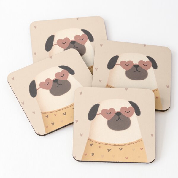 Item preview, Pug Illustration with Heart Sunglasses designed and sold by Studio Remier.