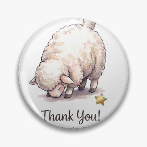 Item preview, Cute Fluffy Sheep Thank You Greeting designed and sold by YunsCozyCorner.