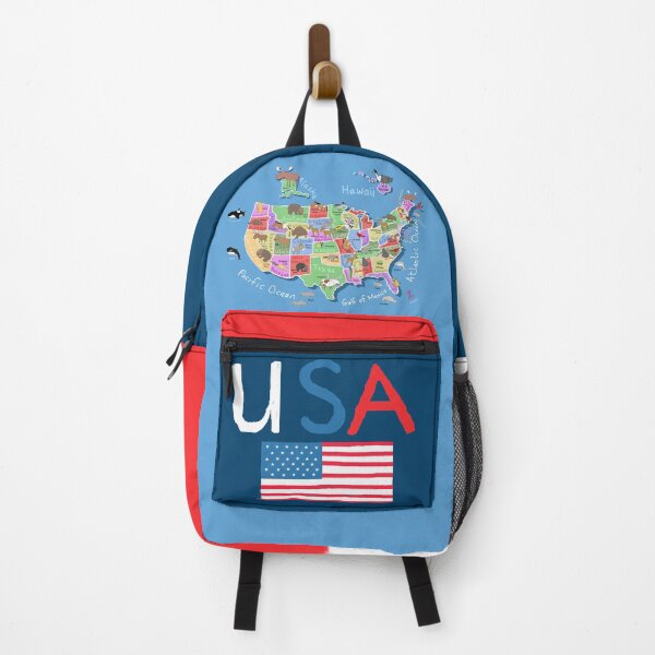 Item preview, Illustrated United States Map With State Names and State Animals By Carla Daly designed and sold by Carla Daly.