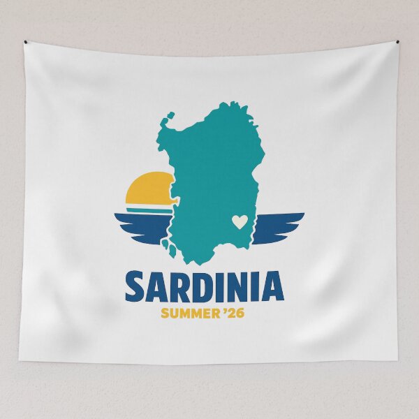Item preview, Sardinia Summer 2026 Island Souvenir Heart Map designed and sold by pirminio.