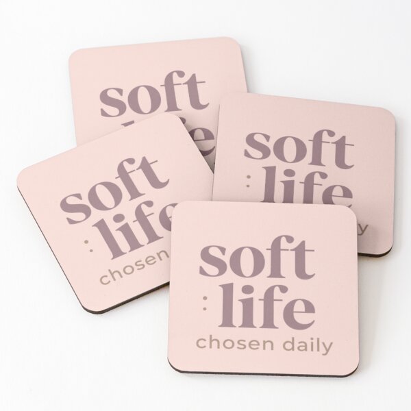 Item preview, Soft Life Chosen Daily – Inspirational Self Care Typography Design designed and sold by CosmicQuietLab.