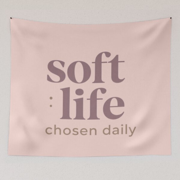 Item preview, Soft Life Chosen Daily – Inspirational Self Care Typography Design designed and sold by CosmicQuietLab.
