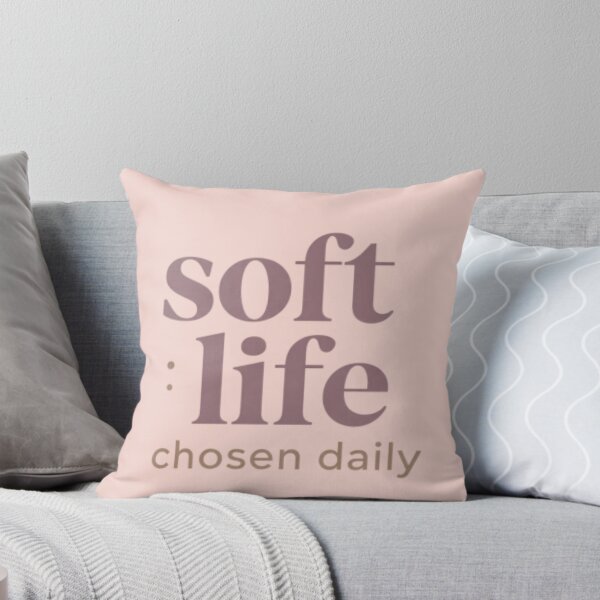 Item preview, Soft Life Chosen Daily – Inspirational Self Care Typography Design designed and sold by CosmicQuietLab.
