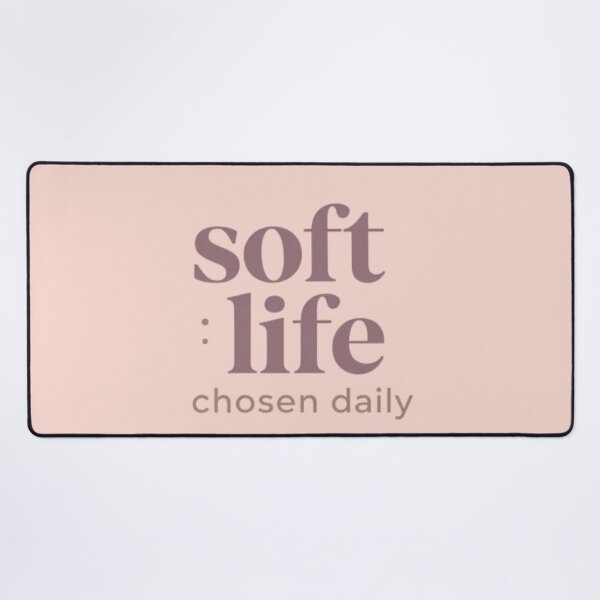 Item preview, Soft Life Chosen Daily – Inspirational Self Care Typography Design designed and sold by CosmicQuietLab.