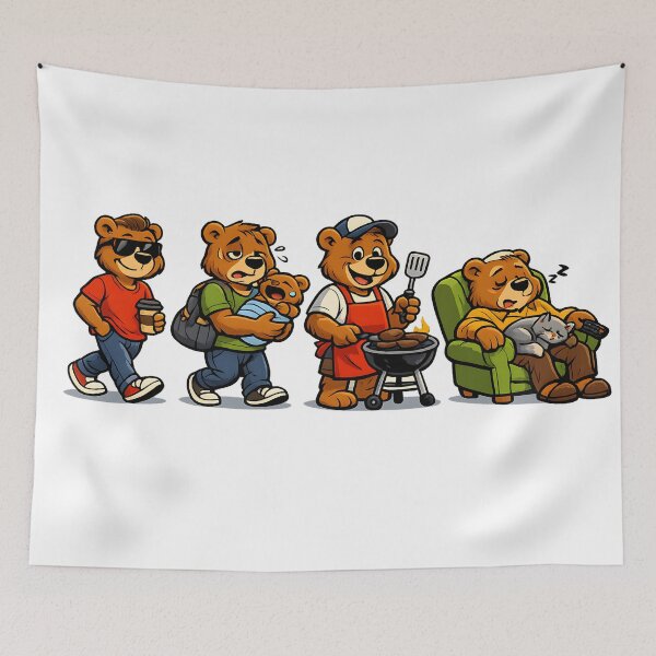 Item preview, The Dad Evolution — From Cool Guy to Legend Funny Father Cartoon designed and sold by PatiImagination.