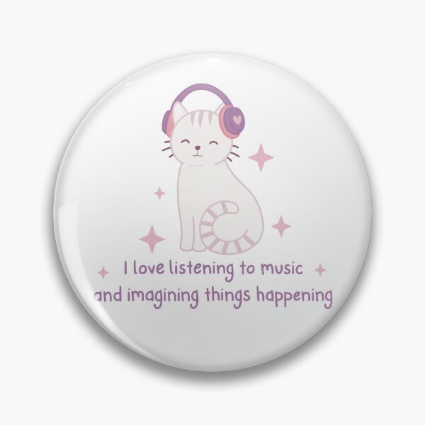 Item preview, Cute Cat Listening to Music and Imagining Things Happening Music Meme designed and sold by winterpumpkin.
