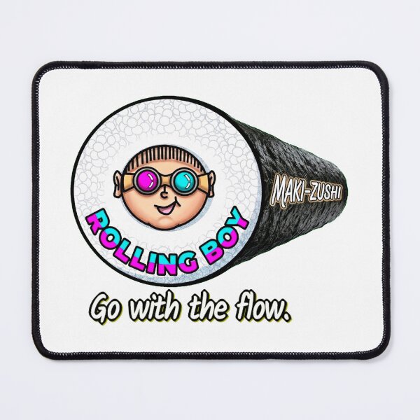 Item preview, The Sushi-z: Rolling Boy - Go With The Flow designed and sold by Surreal Characters & Cute Pups.