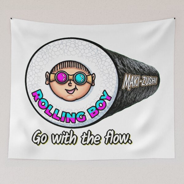 Item preview, The Sushi-z: Rolling Boy - Go With The Flow designed and sold by Surreal Characters & Cute Pups.