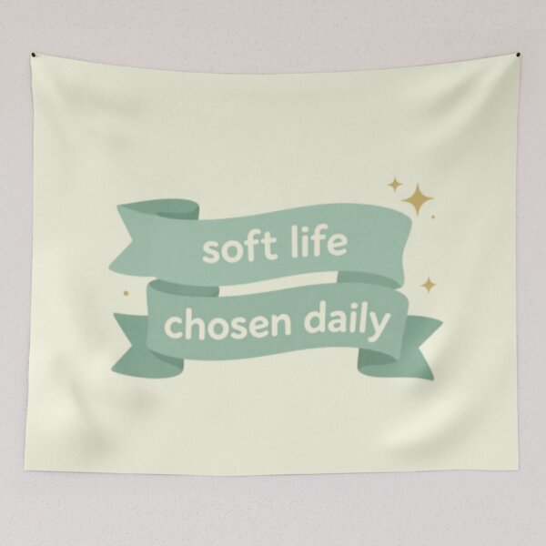 Item preview, Soft Life Chosen Daily – Cozy Mindfulness Lifestyle Quote Art designed and sold by CosmicQuietLab.