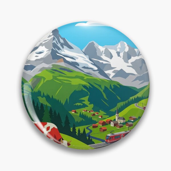 Item preview, Switzerland Travel Poster - Flat & Retro design designed and sold by cocakoki.