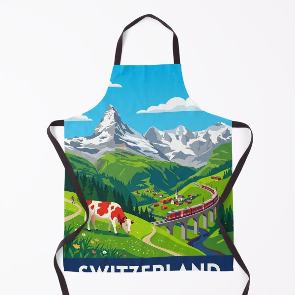 Item preview, Switzerland Travel Poster - Flat & Retro design designed and sold by cocakoki.