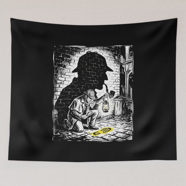 Item preview, Sherlock Holmes Detective Footprint Mystery Street Art designed and sold by Fenay Designs.