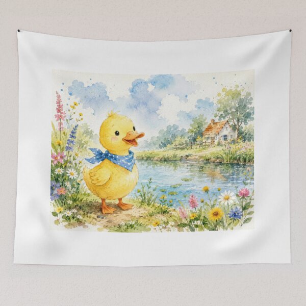 Item preview, #quack Watercolor Duck by the Pond designed and sold by konkapo00.