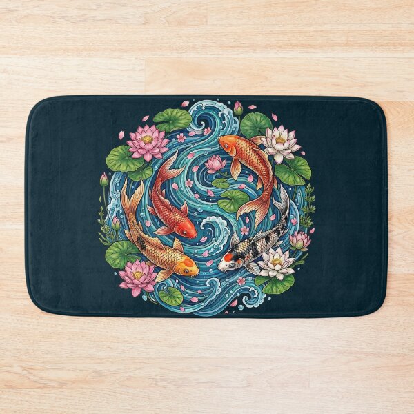 Item preview, Koi Pond Serenity – Lotus Bloom Water Garden designed and sold by Chroma Dreams .