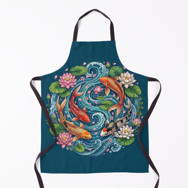 Item preview, Koi Pond Serenity – Lotus Bloom Water Garden designed and sold by Chroma Dreams .
