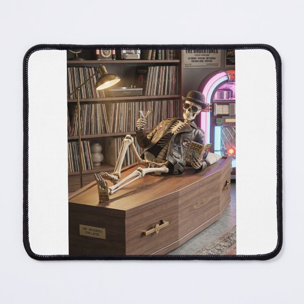 Item preview, Retro Cool Skeleton Lounging on Coffin Sticker designed and sold by mixed art place 0.