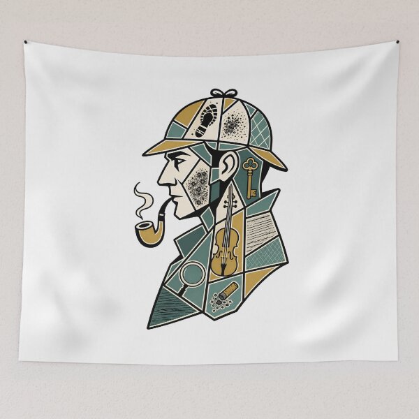 Item preview, Sherlock Holmes Mosaic Style Detective Geometric Portrait designed and sold by Fenay Designs.