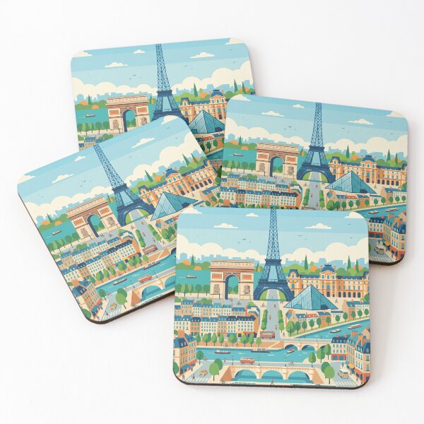 Item preview, France Travel Poster - Flat & Retro design designed and sold by cocakoki.