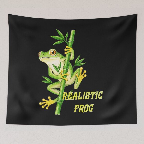 Item preview, Realistic Green Tree Frog - Watercolor Bamboo Nature Logo designed and sold by fit-and-fine26.