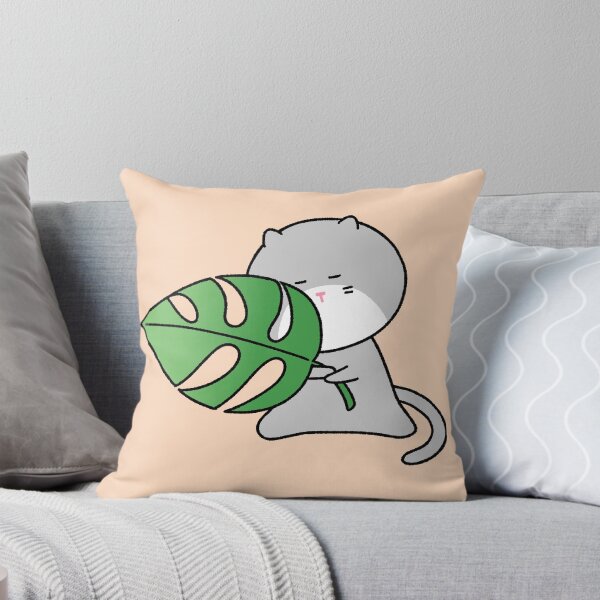 Item preview, Cute Cat Hiding Behind Monstera Leaf Illustration designed and sold by ubborn.