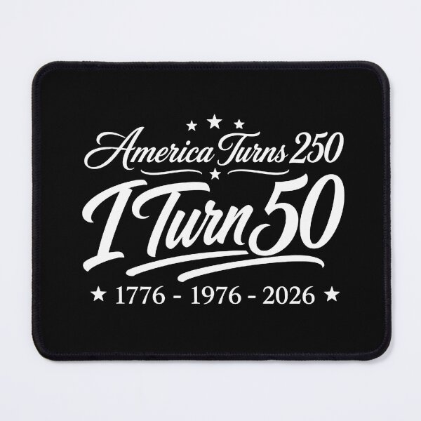 Item preview, America Turns 250 I Turn 50 Vintage Script designed and sold by LunaMagicStudio.