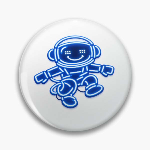 Item preview, Neon Blue Astronaut Sticker Art | Glowing Retro-Futuristic Space Cadet Character Design designed and sold by Resolution Retro.