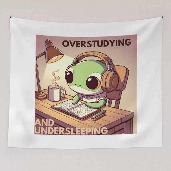 Item preview, Overstudying and Undersleeping Lofi Frog designed and sold by tommysworks.
