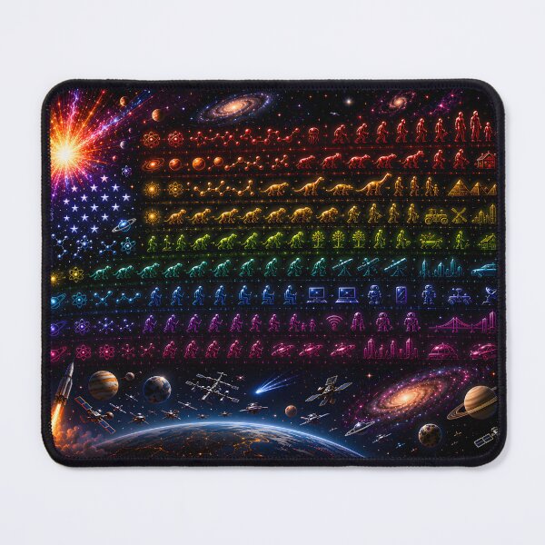 Item preview, Cosmic Evolution American Flag | Big Bang to Humanity Rainbow Science Art designed and sold by RockyLambda.