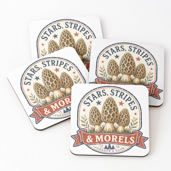 Item preview, Stars Stripes And Morels Vintage Forager Mushroom Graphic designed and sold by Craft Design Alchemy.