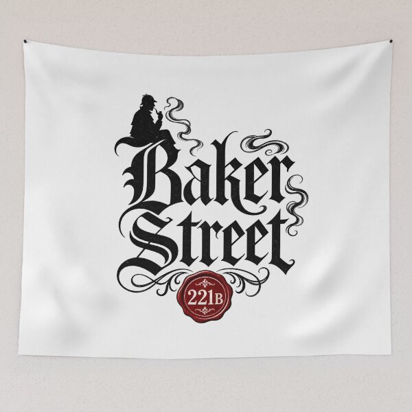 Item preview, Baker Street 221B Red Wax Seal Gothic Typography Art designed and sold by Fenay Designs.