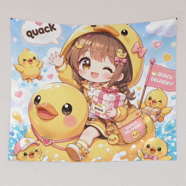 Item preview, Quack Delivery Girl Chibi Mascot designed and sold by konkapo00.