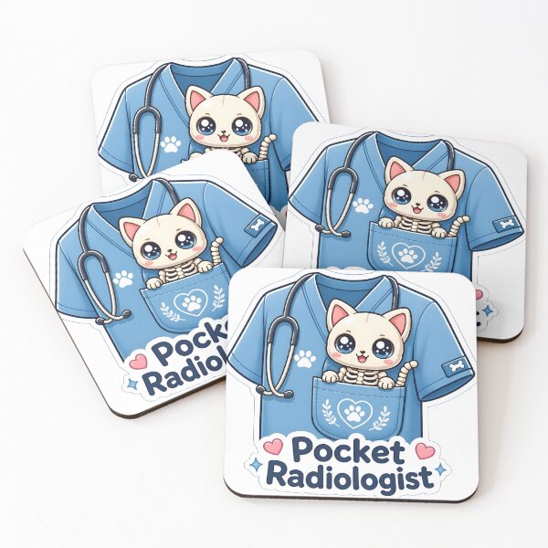 Item preview, Pocket Radiologist | Cute Kawaii Cat Skeleton Veterinary Radiology Design designed and sold by Bettybee00.