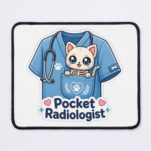 Item preview, Pocket Radiologist | Cute Kawaii Cat Skeleton Veterinary Radiology Design designed and sold by Bettybee00.
