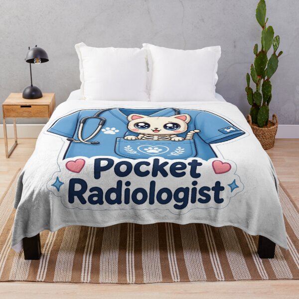 Item preview, Pocket Radiologist | Cute Kawaii Cat Skeleton Veterinary Radiology Design designed and sold by Bettybee00.