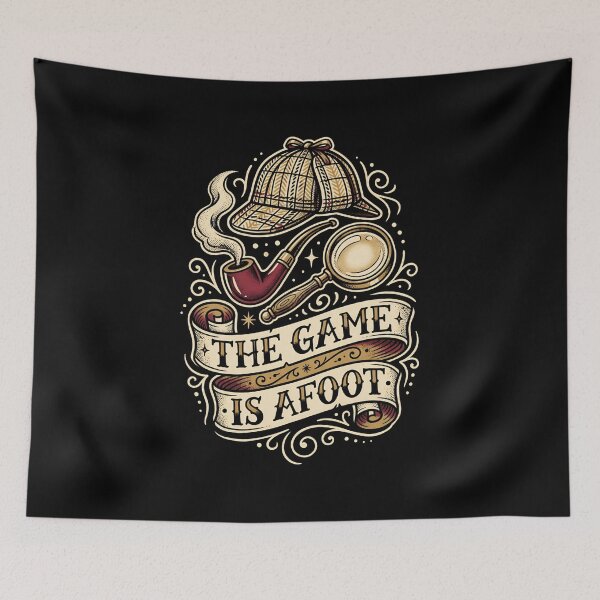 Item preview, The Game Is Afoot Sherlock Holmes Vintage Illustration Art designed and sold by Fenay Designs.