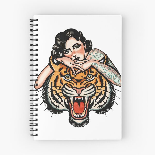 Item preview, Old School Girl and Beast (Circus) - Mermaid and Tiger designed and sold by Candie_Loudenfrau_Art.