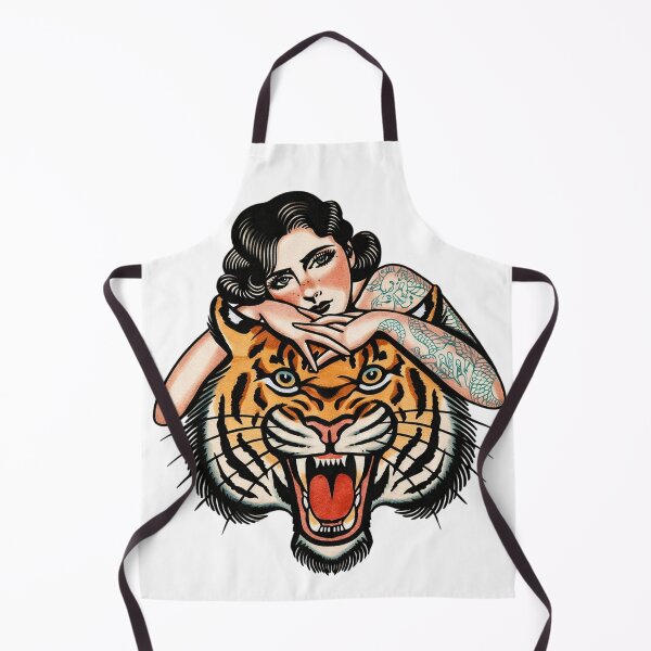 Item preview, Old School Girl and Beast (Circus) - Mermaid and Tiger designed and sold by Candie_Loudenfrau_Art.