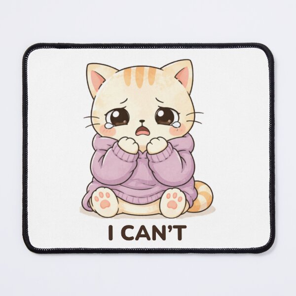 Item preview, I Can’t Cat | Cute Kawaii Aesthetic | Overwhelmed Emotional Mood Design designed and sold by The Mood Index.