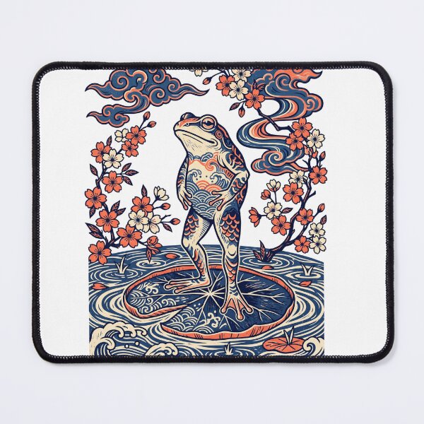 Item preview, Japanese Ukiyo-e Aesthetic Frog Tattoo - realistic frog designed and sold by fit-and-fine26.