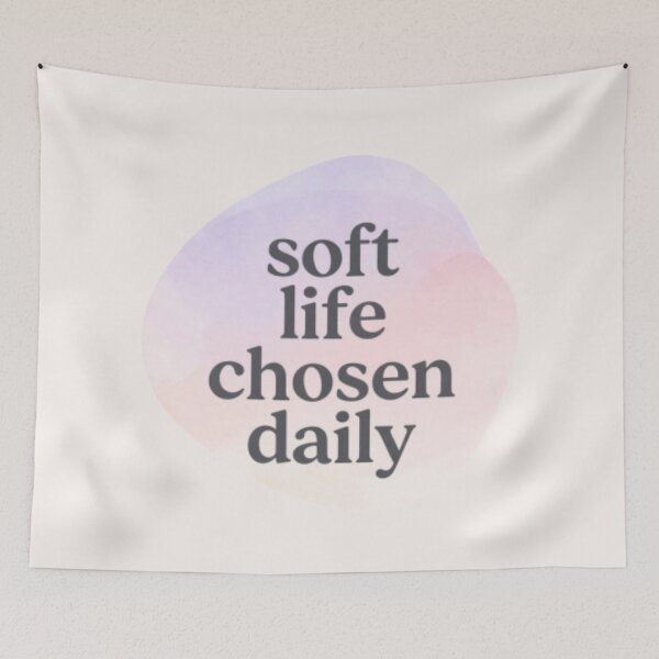 Item preview, Soft Life Chosen Daily – Minimalist Affirmation Typography Design designed and sold by CosmicQuietLab.