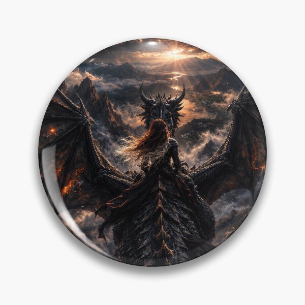 Item preview, Epic Dragon Rider Over Storm Clouds | Dark Fantasy Dragon Flight designed and sold by DrakariArt.