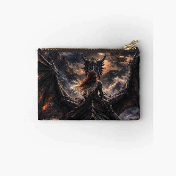 Item preview, Epic Dragon Rider Over Storm Clouds | Dark Fantasy Dragon Flight designed and sold by DrakariArt.