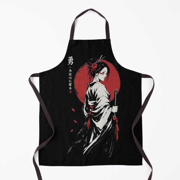 Item preview, Samurai Woman Under Red Sun | Japanese Warrior Art designed and sold by MonNoir.