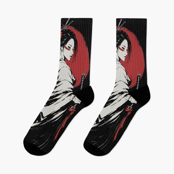 Item preview, Samurai Woman Under Red Sun | Japanese Warrior Art designed and sold by MonNoir.